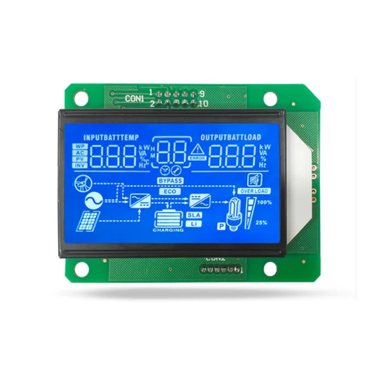 Inversor de energia UPS Módulo de exibição LCD de 7 segmentos Módulo de tela de energia ininterrupta UPS Htn Display de segmento azul