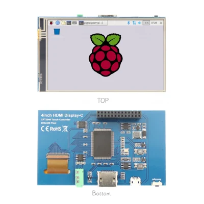 Placa de controle LCD 800X480 4′ ′ Entrada HDMI Raspberry Pi Monitor com controle de toque